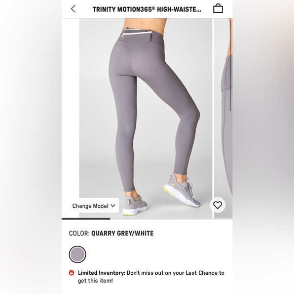 Fabletics Trinity Motion365 High Waisted Leggings- Grey - Picture 3 of 8